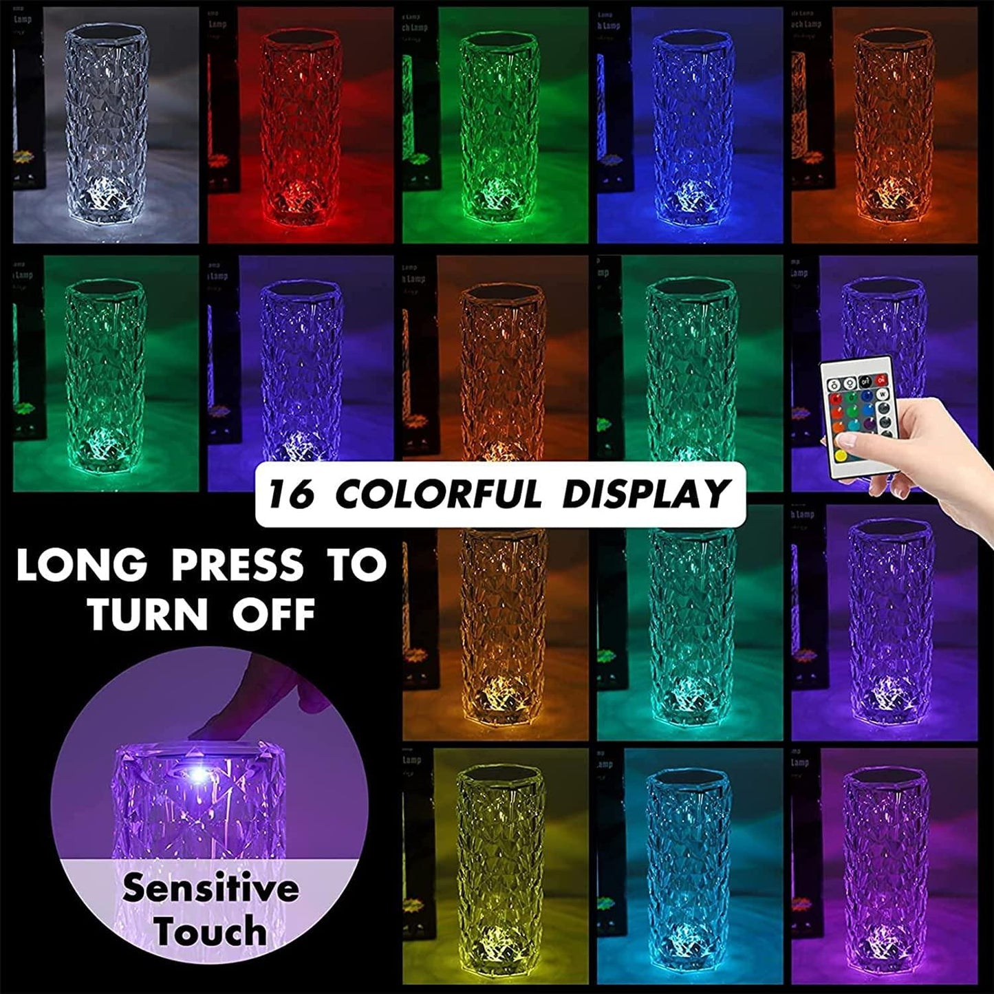 MULTI COLOR LED CRYSTAL TOUCH LAMP